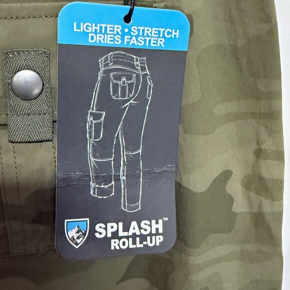 KÜHL Splash Roll-Up Pants Women’s 14 Reg Green Camo Hiking Cargo NWT - Picture 4 of 11